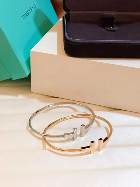 Tiffany T Wire Bracelet [Diamond-Free Open Design] [2 styles] 5
